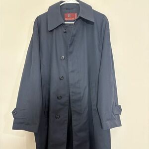 Nordstrom Poly Cotton Blend Top Coat Dress Jacket Dark Navy Blue Mens Size 40R